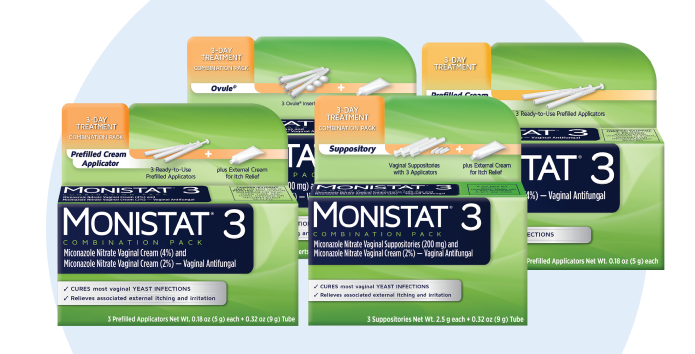 Monistat 3 Product Line